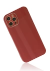 BFS  iPhone 12 Pro Kılıf Glass Kapak - Bordo