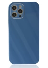 BFS  iPhone 12 Pro Kılıf Glass Kapak - Mavi