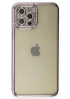BFS  iPhone 12 Pro Kılıf Joke Taşlı Silikon - Mor