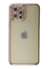 BFS  iPhone 12 Pro Kılıf Joke Taşlı Silikon - Pembe