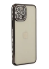 BFS  iPhone 12 Pro Kılıf Joke Taşlı Silikon - Siyah