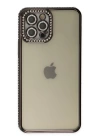 BFS  iPhone 12 Pro Kılıf Joke Taşlı Silikon - Siyah