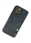 BFS  iPhone 12 Pro Kılıf Loop Deri Silikon - Lacivert