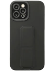 BFS  iPhone 12 Pro Kılıf Mega Standlı Silikon - Siyah