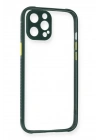 BFS  iPhone 12 Pro Kılıf Miami Şeffaf Silikon - Koyu Yeşil