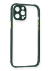 BFS  iPhone 12 Pro Kılıf Miami Şeffaf Silikon - Koyu Yeşil