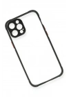 BFS iPhone 12 Pro Kılıf Miami Şeffaf Silikon - Siyah