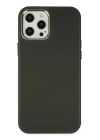 BFS  iPhone 12 Pro Max Kılıf Asya Deri Silikon - Koyu Yeşil