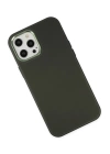 BFS  iPhone 12 Pro Max Kılıf Asya Deri Silikon - Koyu Yeşil