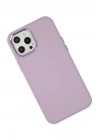 BFS  iPhone 12 Pro Max Kılıf Asya Deri Silikon - Lila