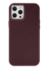 BFS  iPhone 12 Pro Max Kılıf Asya Deri Silikon - Mürdüm
