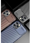 BFS  iPhone 12 Pro Max Kılıf Auto Focus Karbon Kapak - Kahverengi
