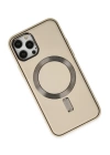 BFS  iPhone 12 Pro Max Kılıf Coco Deri Magneticsafe Silikon - Krem
