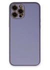 BFS  iPhone 12 Pro Max Kılıf Coco Deri Silikon Kapak - Açık Lila