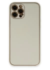 BFS  iPhone 12 Pro Max Kılıf Coco Deri Silikon Kapak - Beyaz