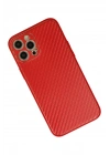 BFS  iPhone 12 Pro Max Kılıf Coco Karbon Silikon - Kırmızı