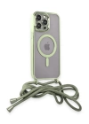 BFS  iPhone 12 Pro Max Kılıf Divo Lazer Askılı Magsafe Kapak - Koyu Yeşil