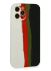BFS  iPhone 12 Pro Max Kılıf Ebruli Lansman Silikon - Beyaz-Siyah