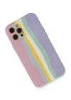 BFS  iPhone 12 Pro Max Kılıf Ebruli Lansman Silikon - Pembe-Lila