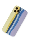 BFS  iPhone 12 Pro Max Kılıf Ebruli Lansman Silikon - Sarı-Lila