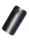 BFS  iPhone 12 Pro Max Kılıf Ebruli Lansman Silikon - Siyah-Lacivert