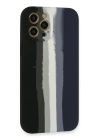 BFS  iPhone 12 Pro Max Kılıf Ebruli Lansman Silikon - Siyah-Lacivert