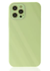 BFS  iPhone 12 Pro Max Kılıf Glass Kapak - Açık Yeşil