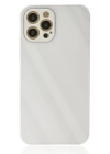 BFS  iPhone 12 Pro Max Kılıf Glass Kapak - Beyaz
