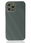 BFS  iPhone 12 Pro Max Kılıf Glass Kapak - Koyu Yeşil