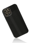 BFS  iPhone 12 Pro Max Kılıf Glass Kapak - Siyah