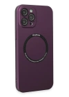 BFS  iPhone 12 Pro Max Kılıf Jack Magneticsafe Lens Silikon - Mürdüm