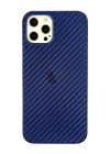 BFS  iPhone 12 Pro Max Kılıf Karbon PP Silikon - Mavi