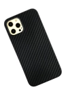 BFS  iPhone 12 Pro Max Kılıf Karbon PP Silikon - Siyah