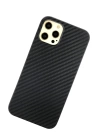 BFS  iPhone 12 Pro Max Kılıf Karbon PP Silikon - Siyah