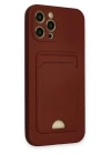 BFS  iPhone 12 Pro Max Kılıf Kelvin Kartvizitli Silikon - Bordo