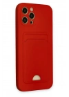 BFS  iPhone 12 Pro Max Kılıf Kelvin Kartvizitli Silikon - Kırmızı