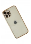 BFS  iPhone 12 Pro Max Kılıf  Lensli Silikon - Gold
