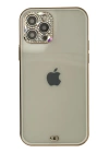 BFS  iPhone 12 Pro Max Kılıf Liva Taşlı Silikon - Beyaz
