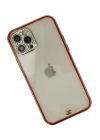 BFS  iPhone 12 Pro Max Kılıf Liva Taşlı Silikon - Kırmızı