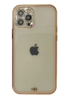 BFS  iPhone 12 Pro Max Kılıf Liva Taşlı Silikon - Pembe