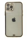 BFS  iPhone 12 Pro Max Kılıf Liva Taşlı Silikon - Siyah