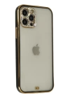 BFS  iPhone 12 Pro Max Kılıf Liva Taşlı Silikon - Siyah