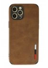 BFS  iPhone 12 Pro Max Kılıf Loop Deri Silikon - Kahverengi