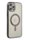 BFS  iPhone 12 Pro Max Kılıf Magneticsafe Lazer Silikon - Siyah