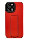 BFS  iPhone 12 Pro Max Kılıf Mega Standlı Silikon - Kırmızı