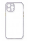 BFS iPhone 12 Pro Max Kılıf Miami Şeffaf Silikon - Lila