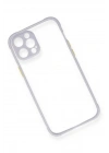BFS iPhone 12 Pro Max Kılıf Miami Şeffaf Silikon - Lila