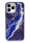 BFS  iPhone 12 Pro Max Kılıf Moda Simli Kapak - Mavi