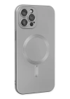 BFS  iPhone 12 Pro Max Kılıf Moshi Lens Magneticsafe Silikon - Gümüş