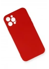 BFS  iPhone 12 Pro Max Kılıf Nano içi Kadife Silikon - Kırmızı